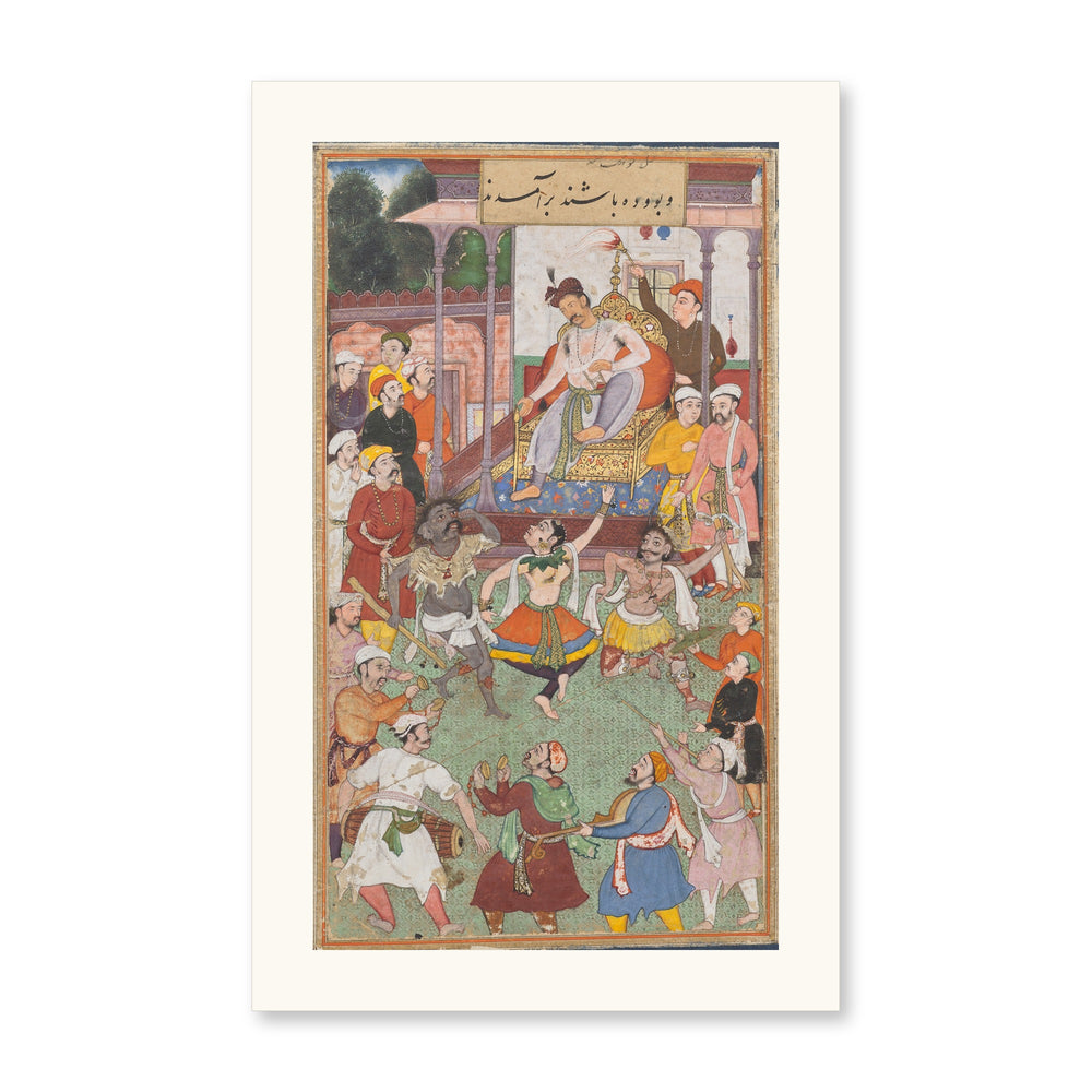 Grotesque Dancers Performing — Restored Mughal Wall Art — view 7