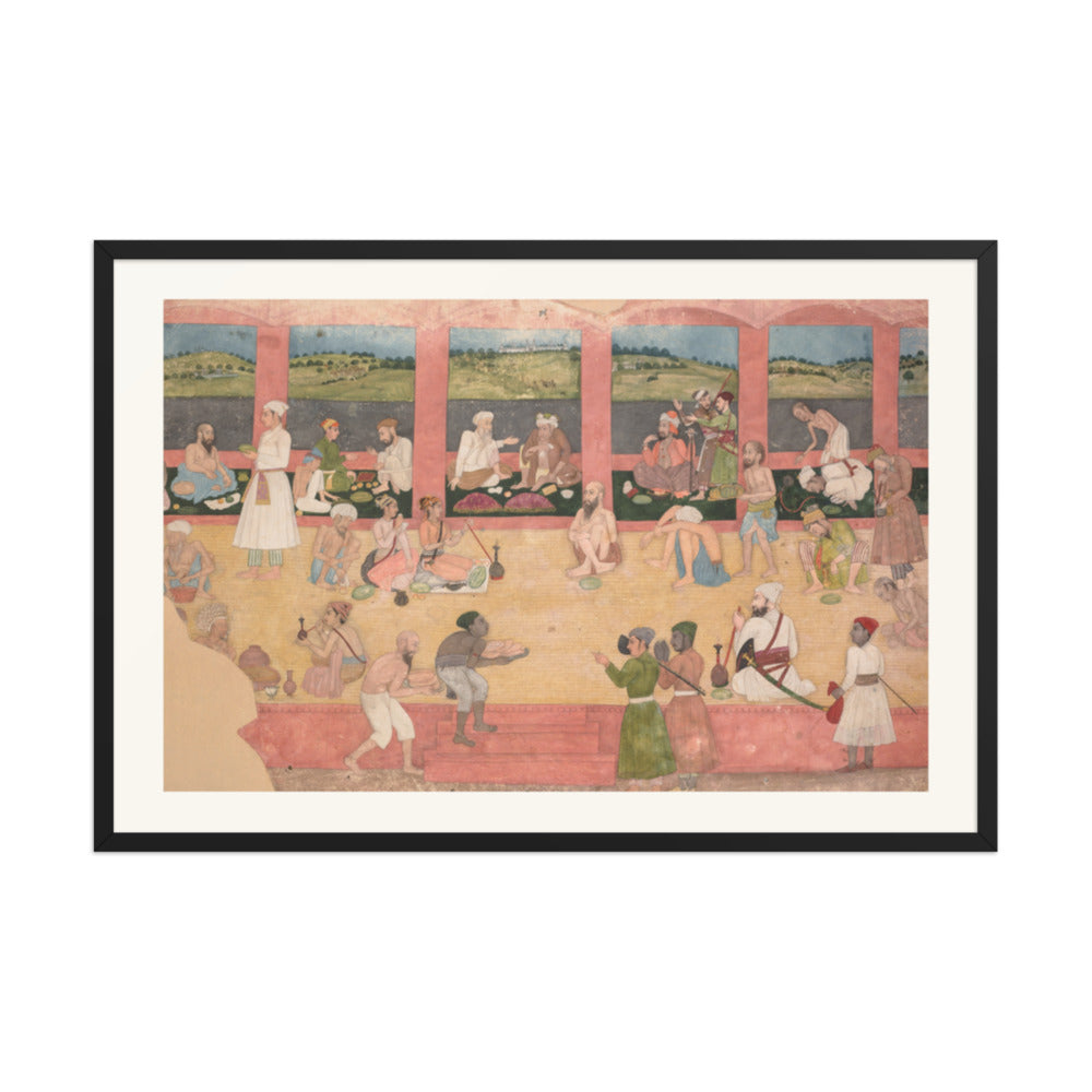 Opium Smokers Served Fruit and Bread — Restored Mughal Wall Art — view 8