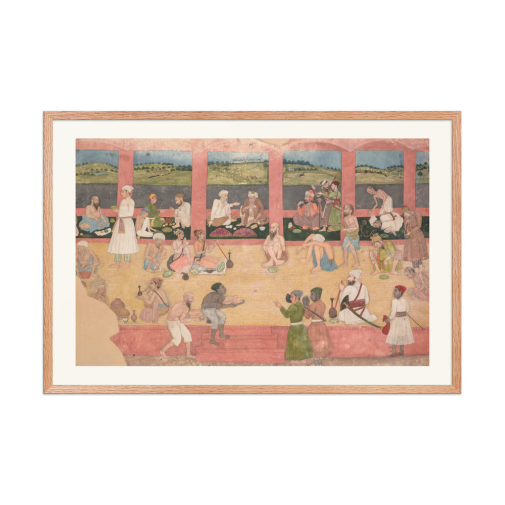 Opium Smokers Served Fruit and Bread — Restored Mughal Wall Art — view 9