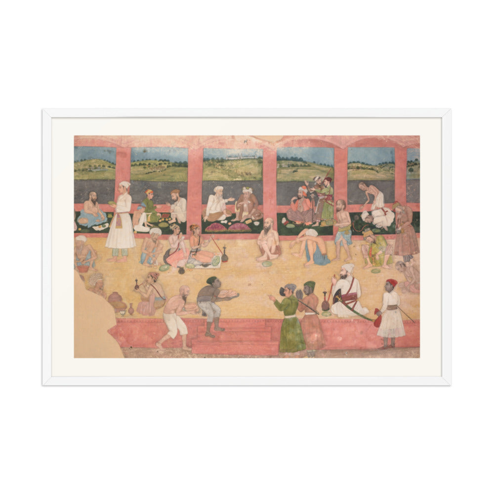 Opium Smokers Served Fruit and Bread — Restored Mughal Wall Art — view 10