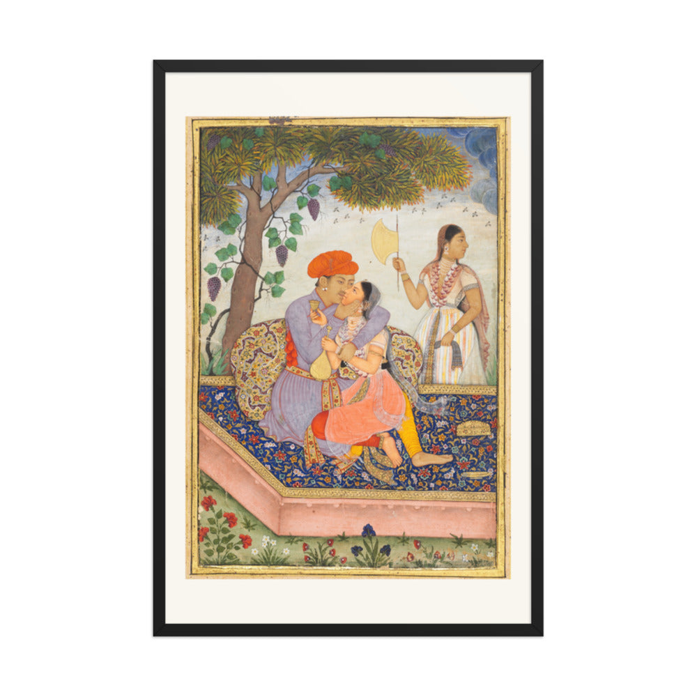 Lovers Embracing — Restored Mughal Wall Art — view 10