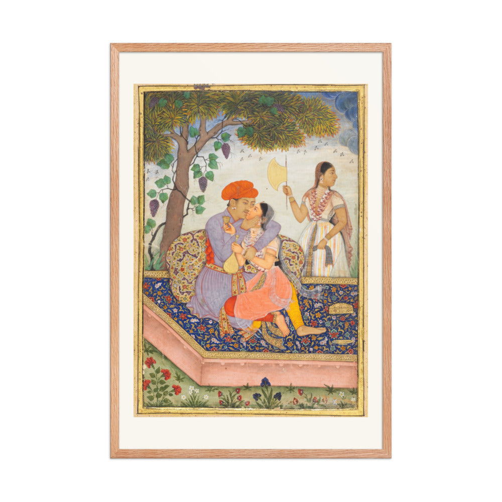 Lovers Embracing — Restored Mughal Wall Art — view 11