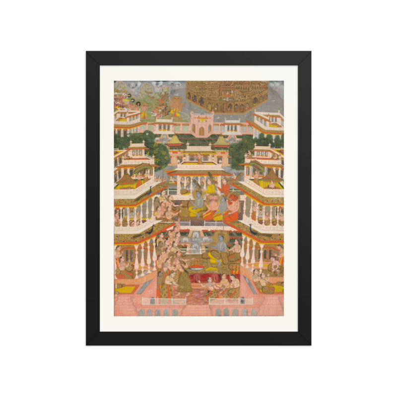 A Tiered Court Scene, by Chitarman II — Restored Mughal Wall Art
