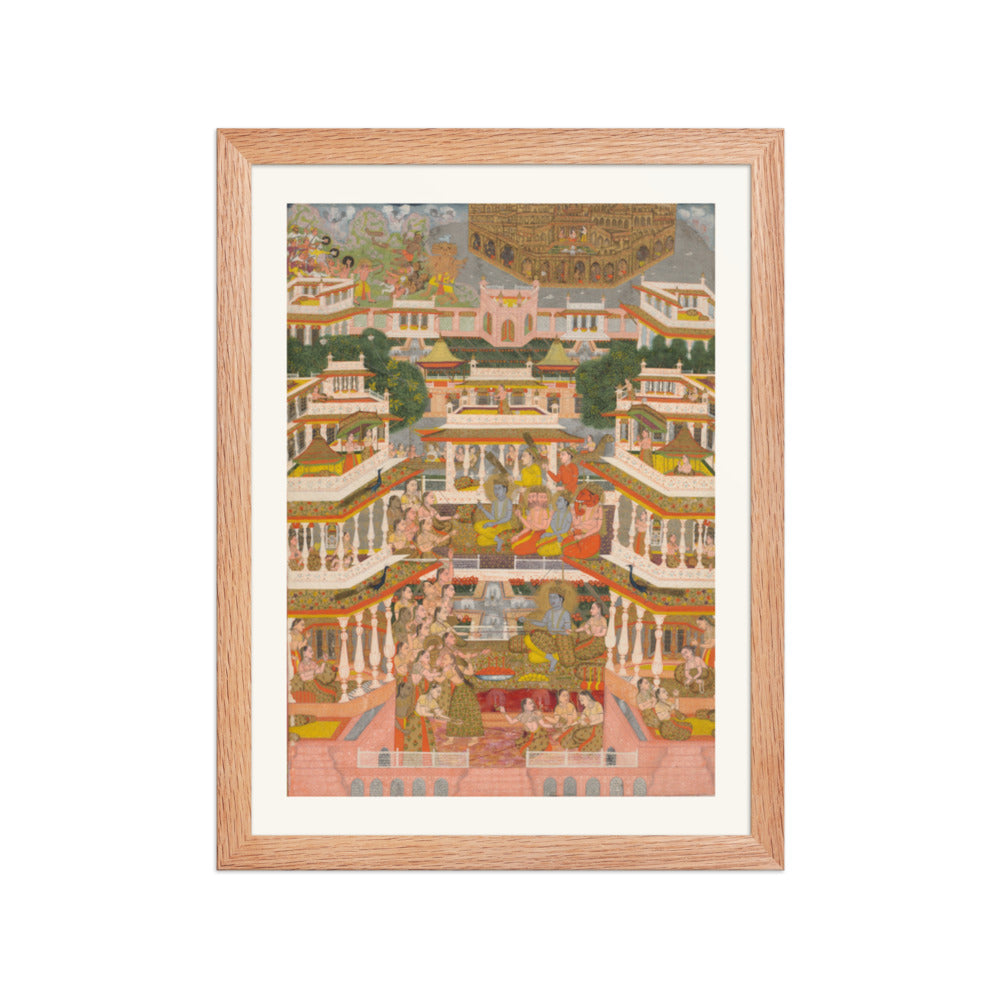 A Tiered Court Scene, by Chitarman II — Restored Mughal Wall Art — view 2
