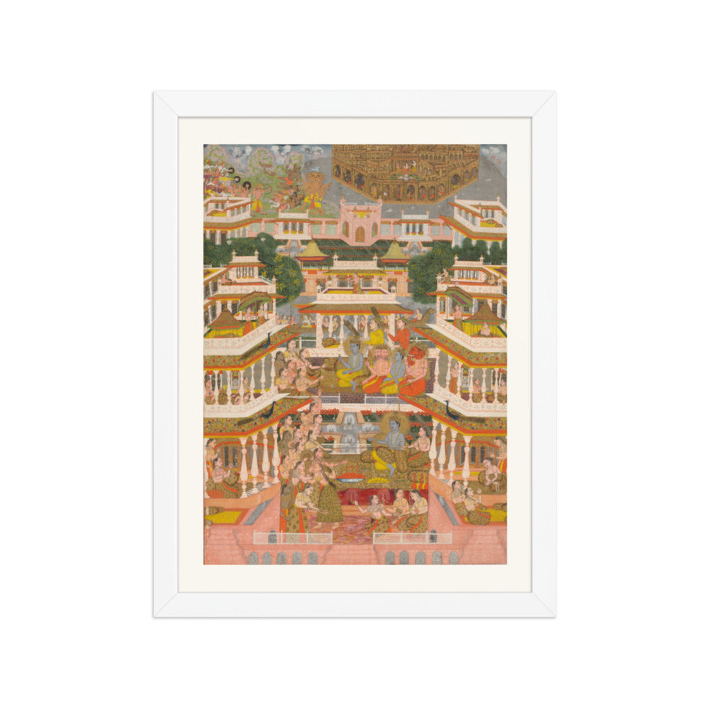 A Tiered Court Scene, by Chitarman II — Restored Mughal Wall Art — view 3