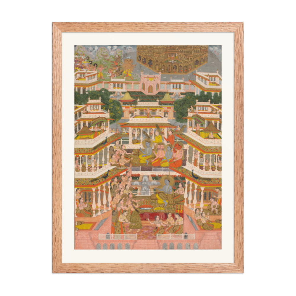 A Tiered Court Scene, by Chitarman II — Restored Mughal Wall Art — view 5