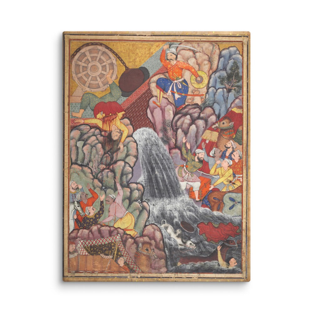 Alamshah cleaving asunder the chain of the — Restored Mughal Wall Art — view 13
