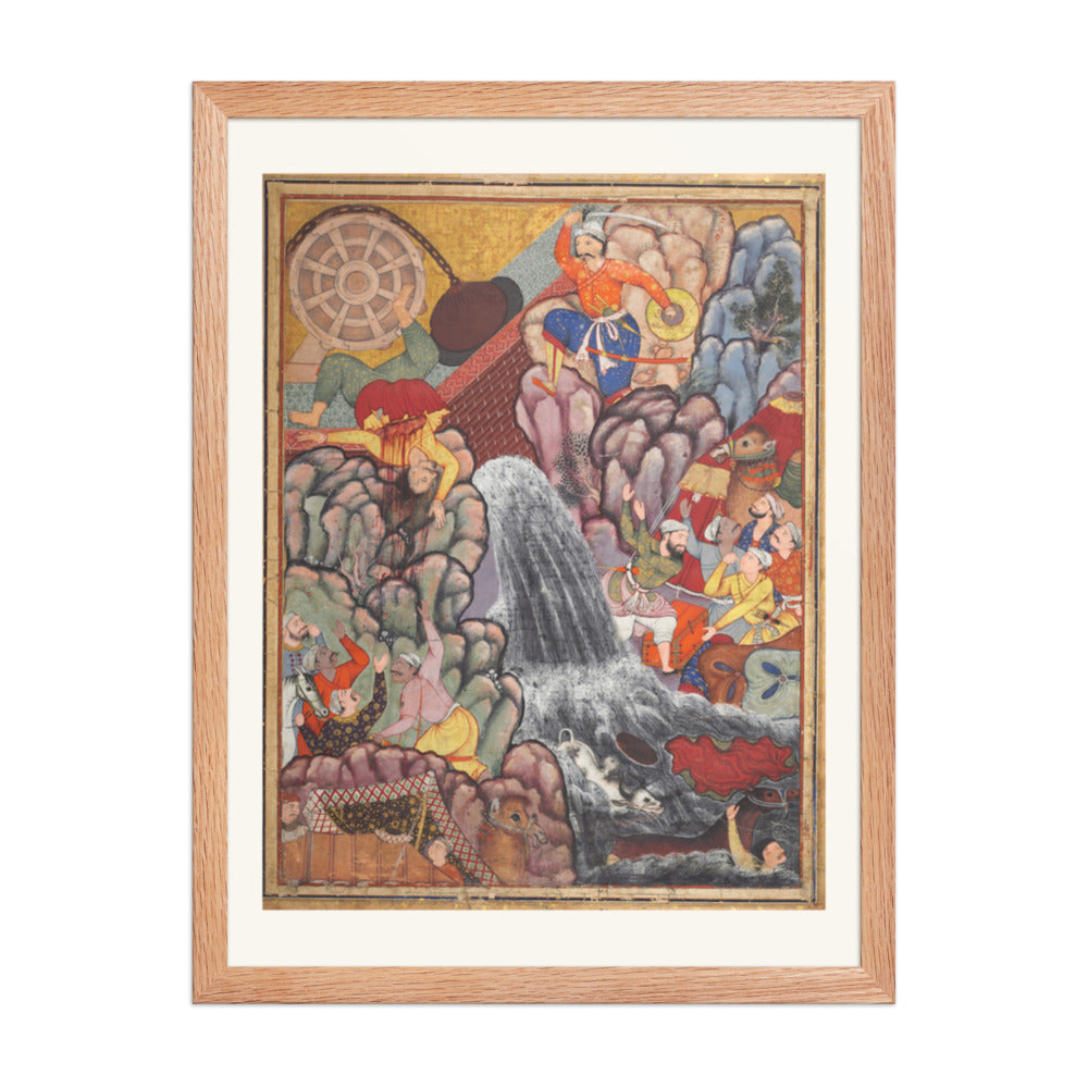 Alamshah cleaving asunder the chain of the — Restored Mughal Wall Art — view 5