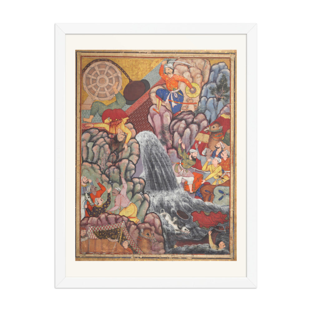 Alamshah cleaving asunder the chain of the — Restored Mughal Wall Art — view 6