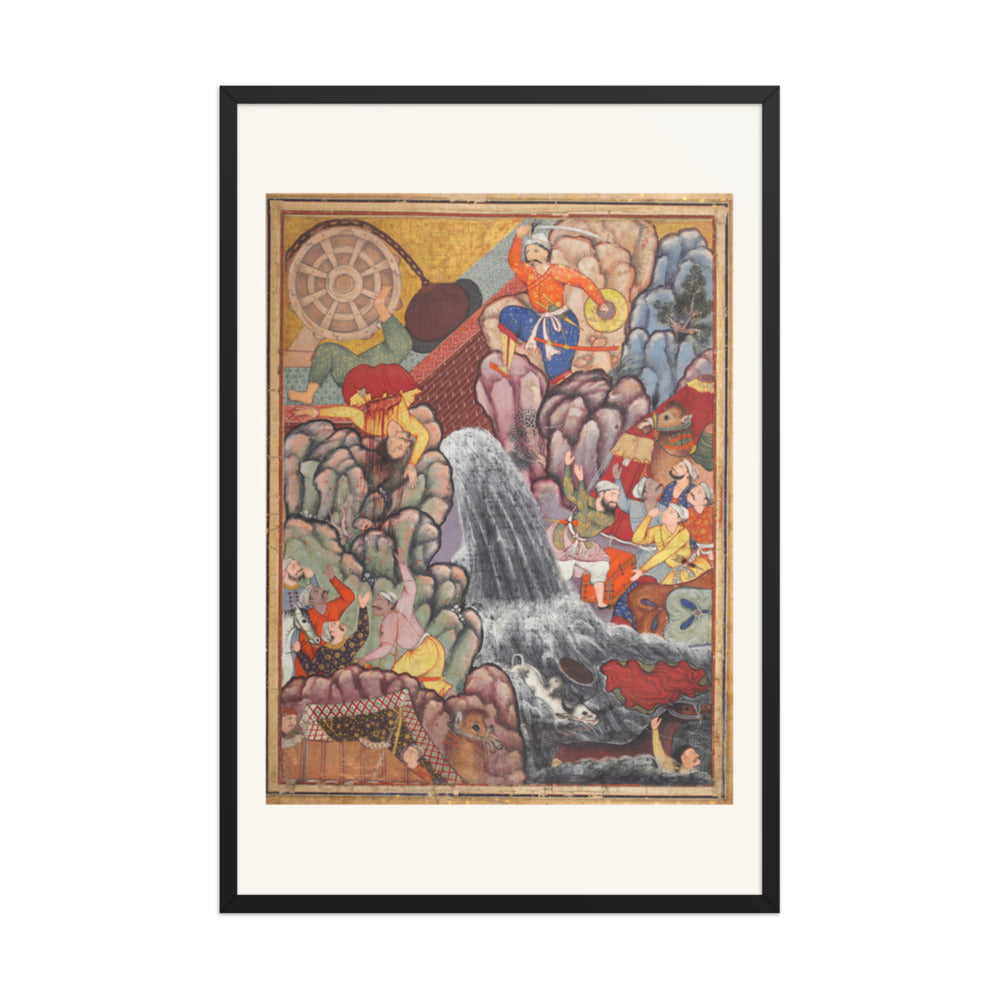 Alamshah cleaving asunder the chain of the — Restored Mughal Wall Art — view 7