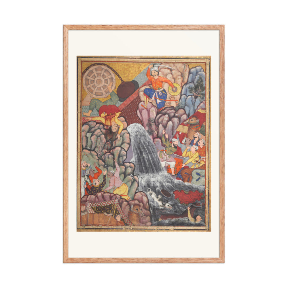 Alamshah cleaving asunder the chain of the — Restored Mughal Wall Art — view 8