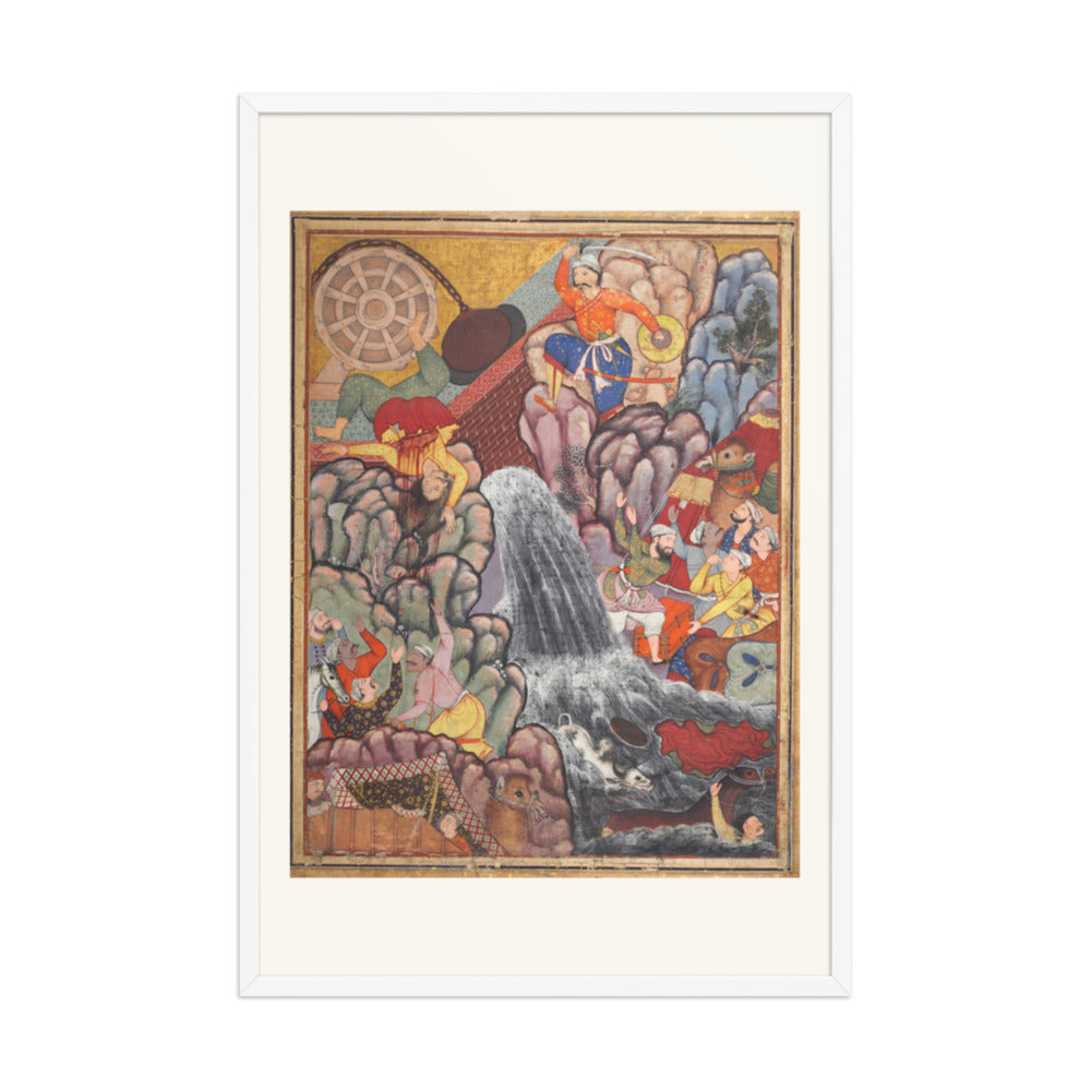 Alamshah cleaving asunder the chain of the — Restored Mughal Wall Art — view 9