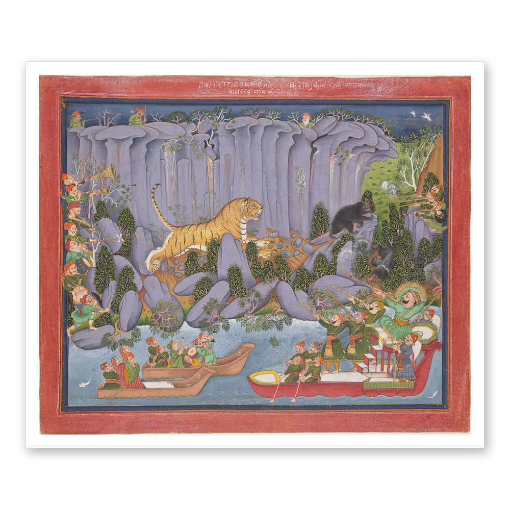 Tiger Hunt of Ram Singh II — Restored Rajput Wall Art — view 7