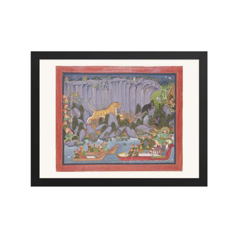 Tiger Hunt of Ram Singh II — Restored Rajput Wall Art