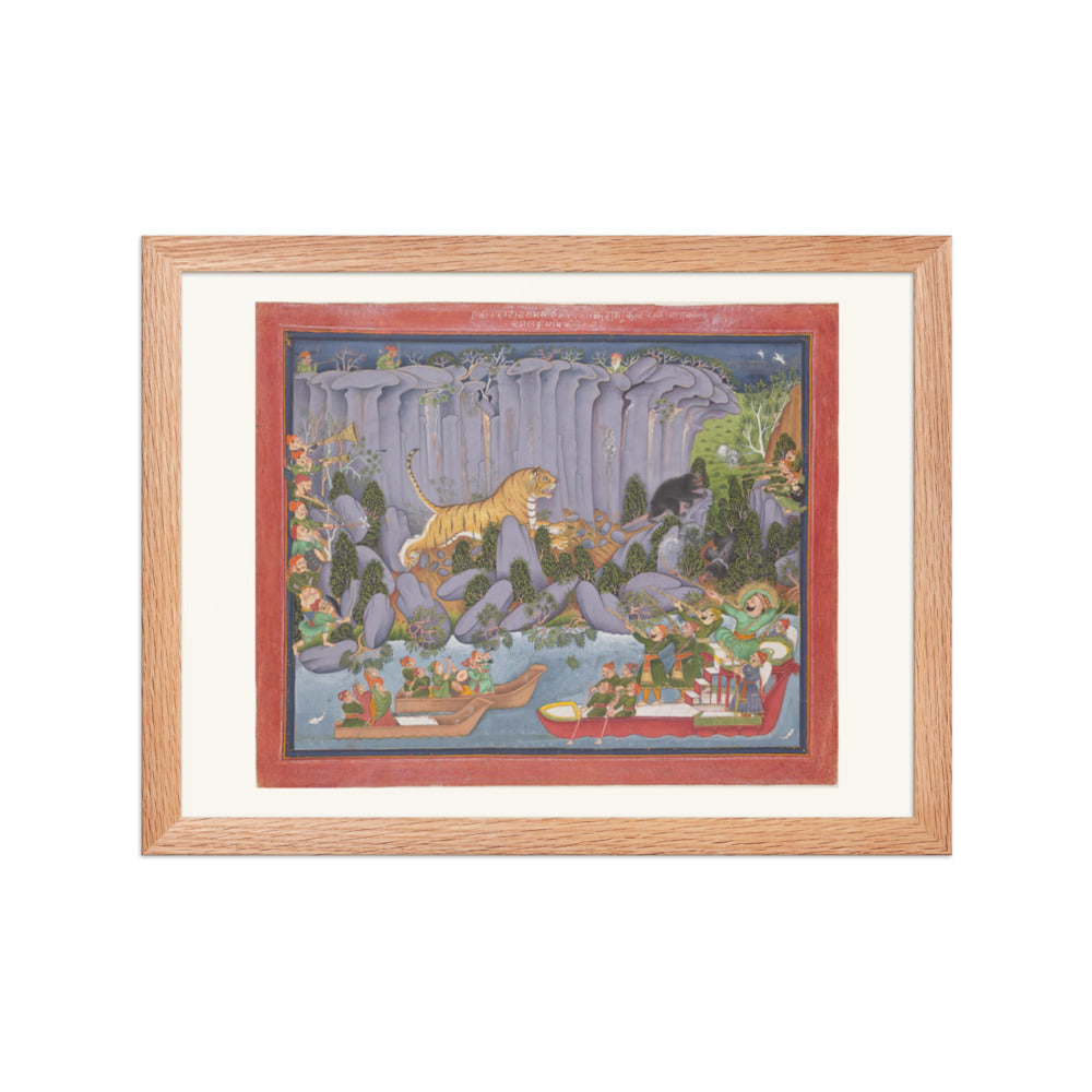 Tiger Hunt of Ram Singh II — Restored Rajput Wall Art — view 2