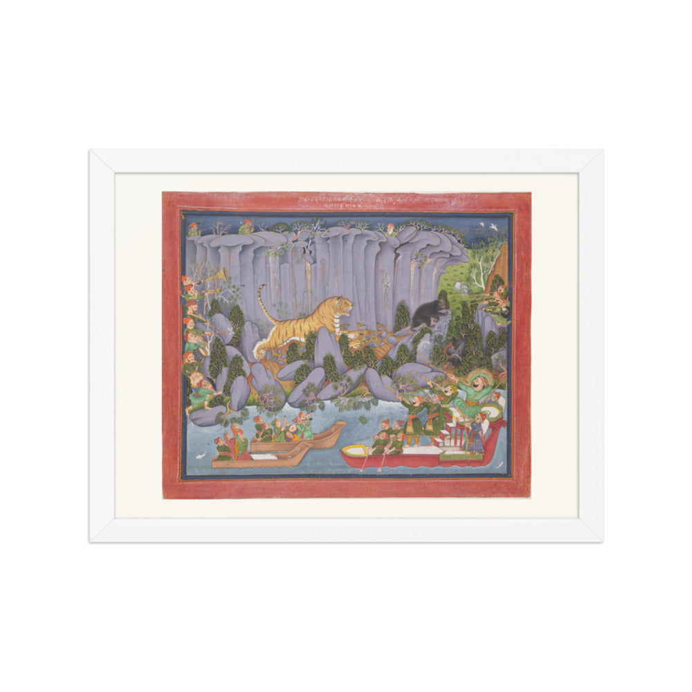 Tiger Hunt of Ram Singh II — Restored Rajput Wall Art — view 3
