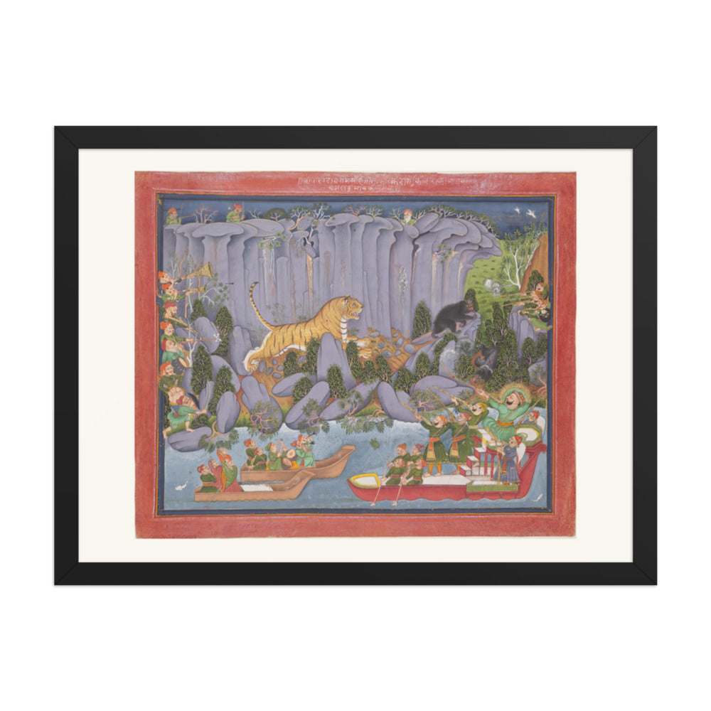 Tiger Hunt of Ram Singh II — Restored Rajput Wall Art — view 4