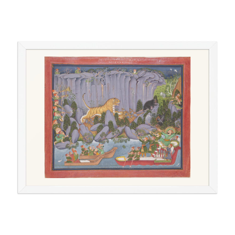 Tiger Hunt of Ram Singh II — Restored Rajput Wall Art — view 6