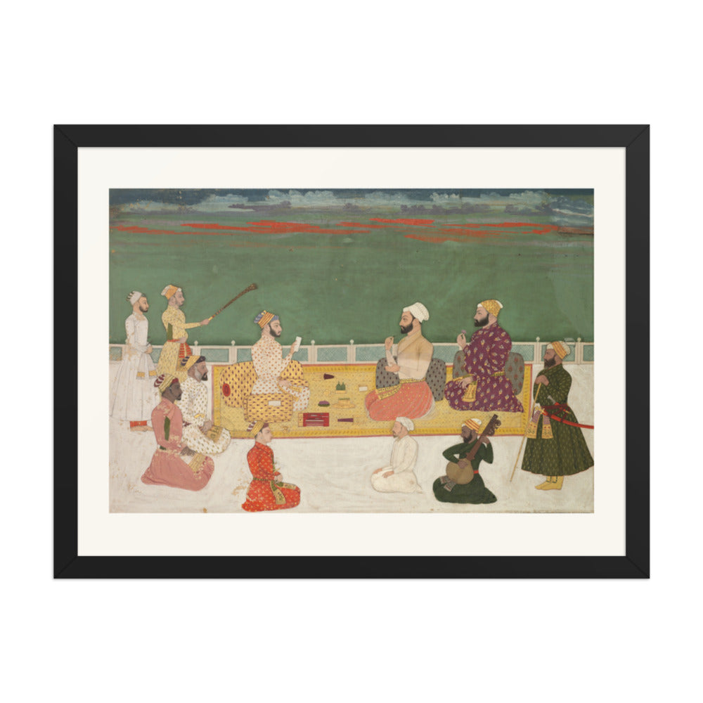 A Ruler Presents a Document to Visiting Nobles — Restored Mughal Wall Art — view 4