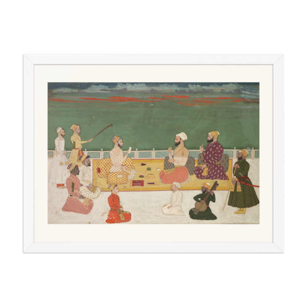 A Ruler Presents a Document to Visiting Nobles — Restored Mughal Wall Art — view 6
