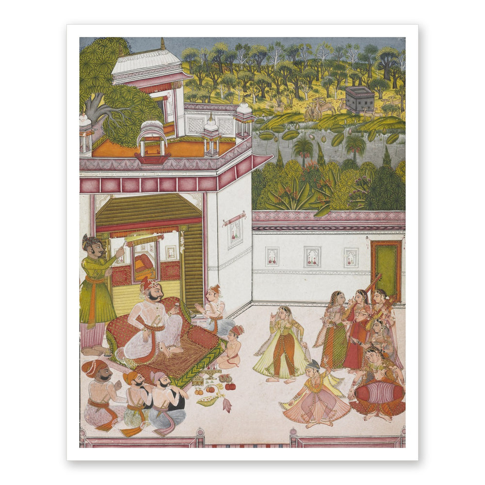 Maharaja of Kotah Listening to Music and Watching Dancers — Restored Rajput Wall Art — view 7