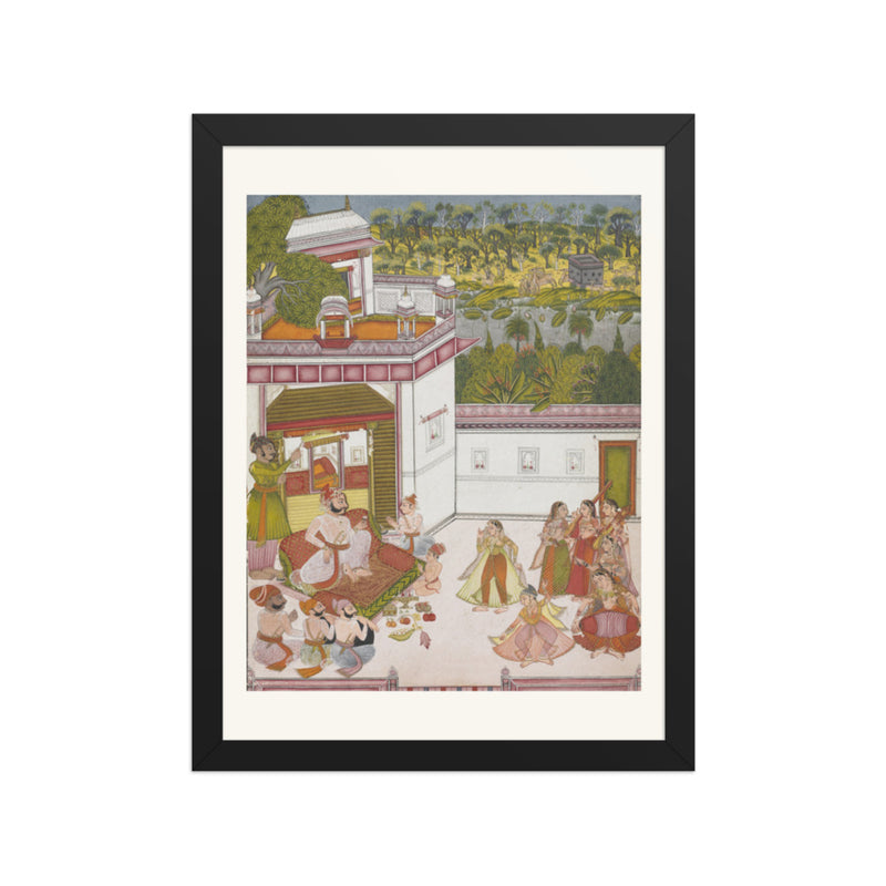 Maharaja of Kotah Listening to Music and Watching Dancers — Restored Rajput Wall Art
