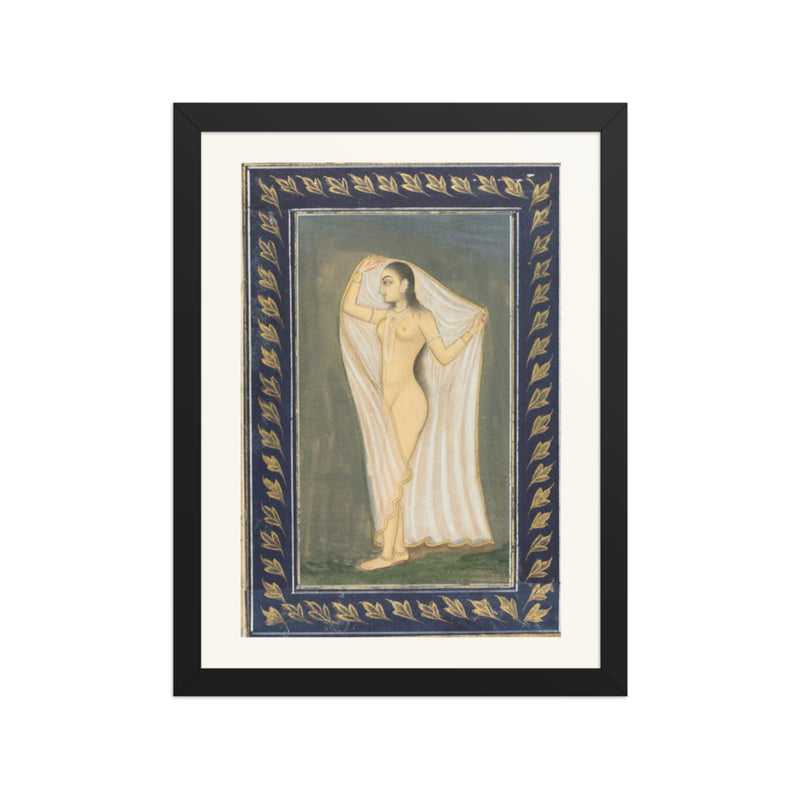 Lady after a Bath — Restored Mughal Wall Art
