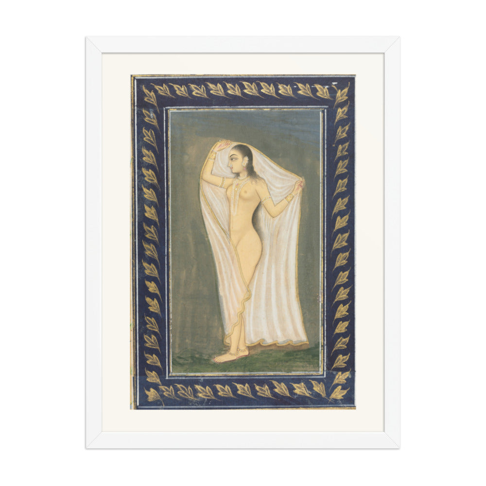 Lady after a Bath — Restored Mughal Wall Art — view 6