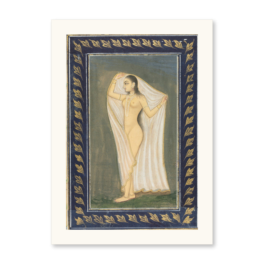 Lady after a Bath — Restored Mughal Wall Art — view 7