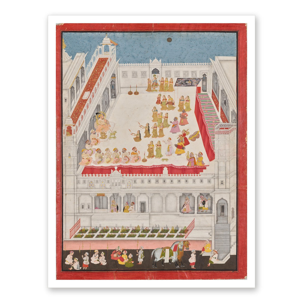 Maharana Jagat Singh Attending the Raslila, by Jai Ram and Jiva — Restored Rajput Wall Art — view 7