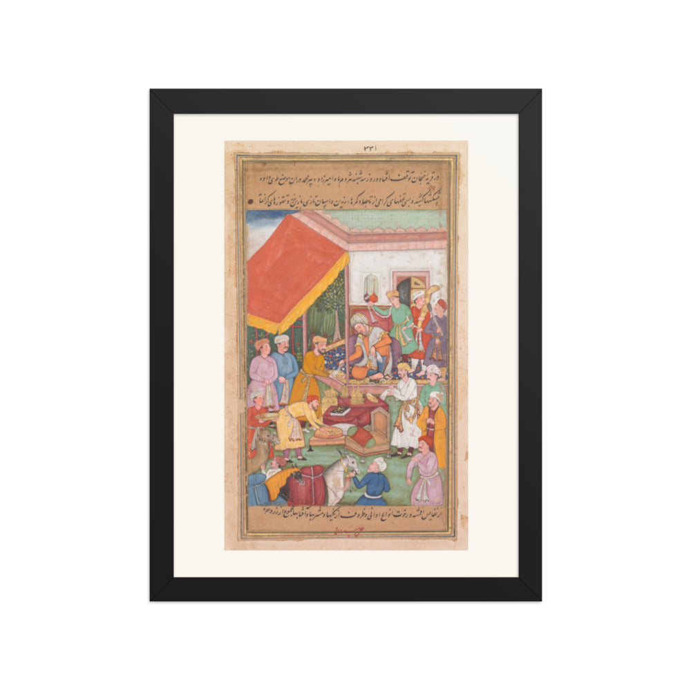 Timur Distributing Gifts, by Shravana — Zafar-nama | Restored Mughal Wall Art — view 2