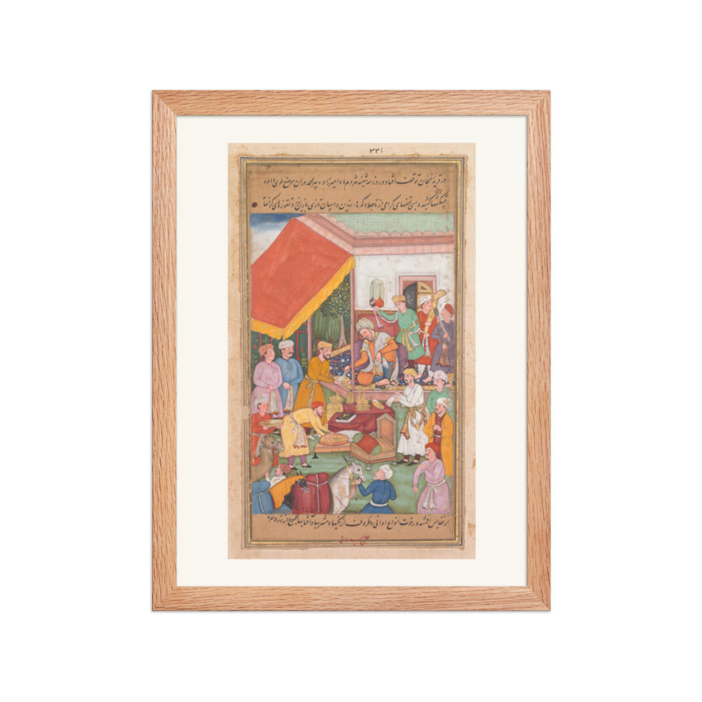 Timur Distributing Gifts, by Shravana — Zafar-nama | Restored Mughal Wall Art — view 4