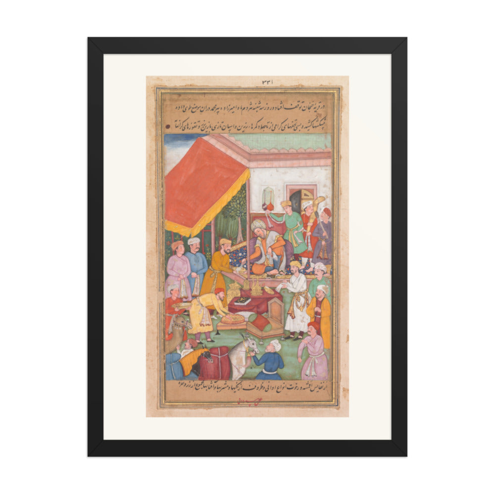 Timur Distributing Gifts, by Shravana — Zafar-nama | Restored Mughal Wall Art — view 1