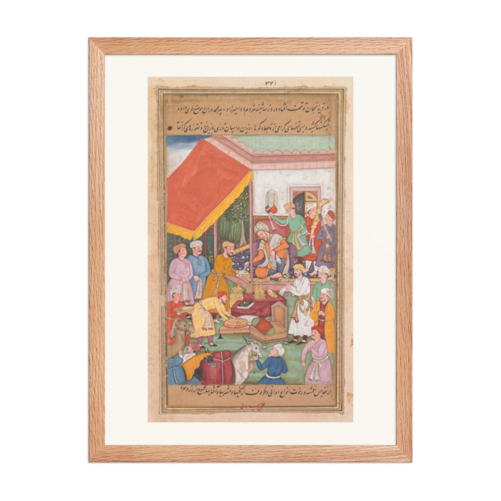 Timur Distributing Gifts, by Shravana — Zafar-nama | Restored Mughal Wall Art — view 3