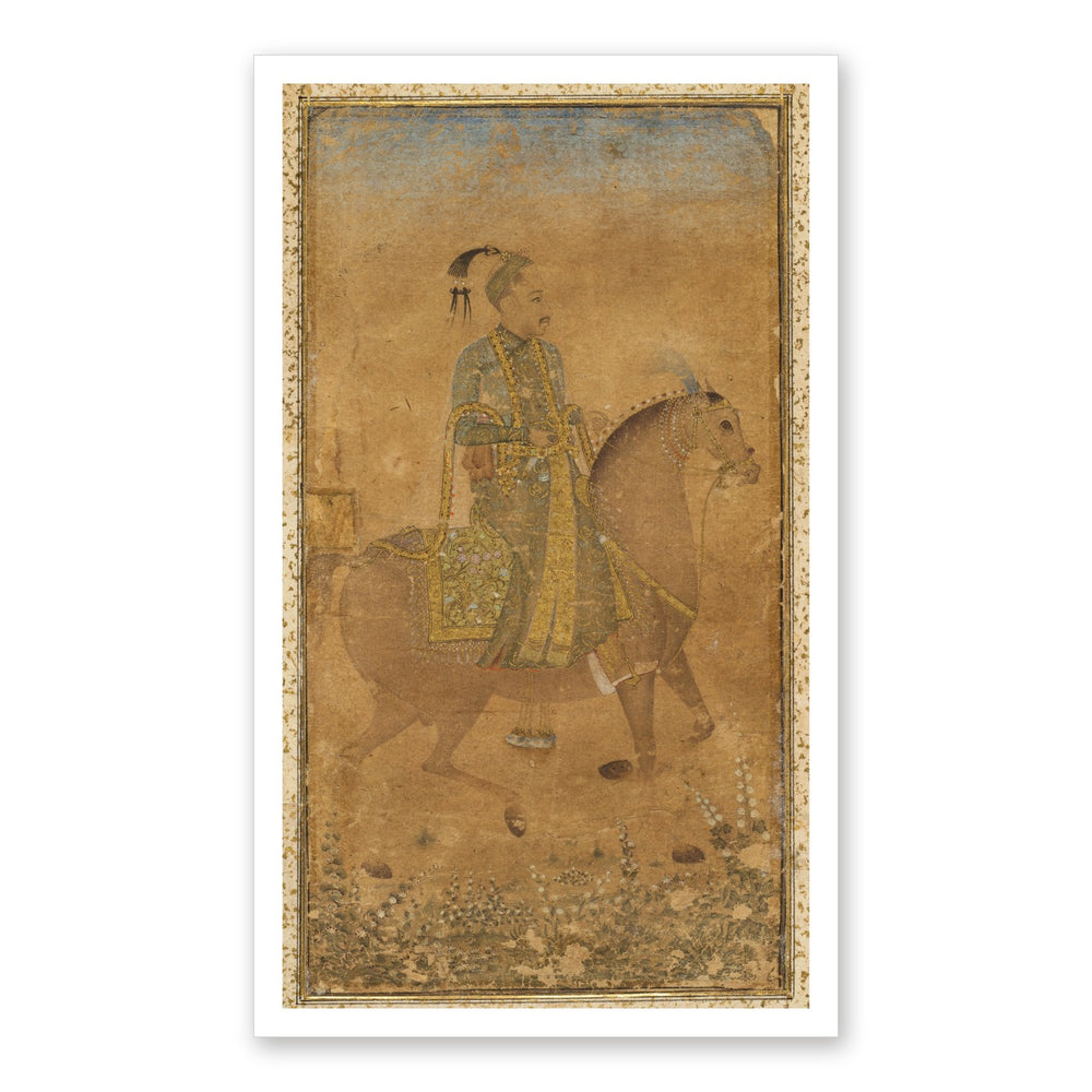 Sultan Abdullah Qutb Shah (1614-74) on Horseback — Restored Indian Court Wall Art — view 7