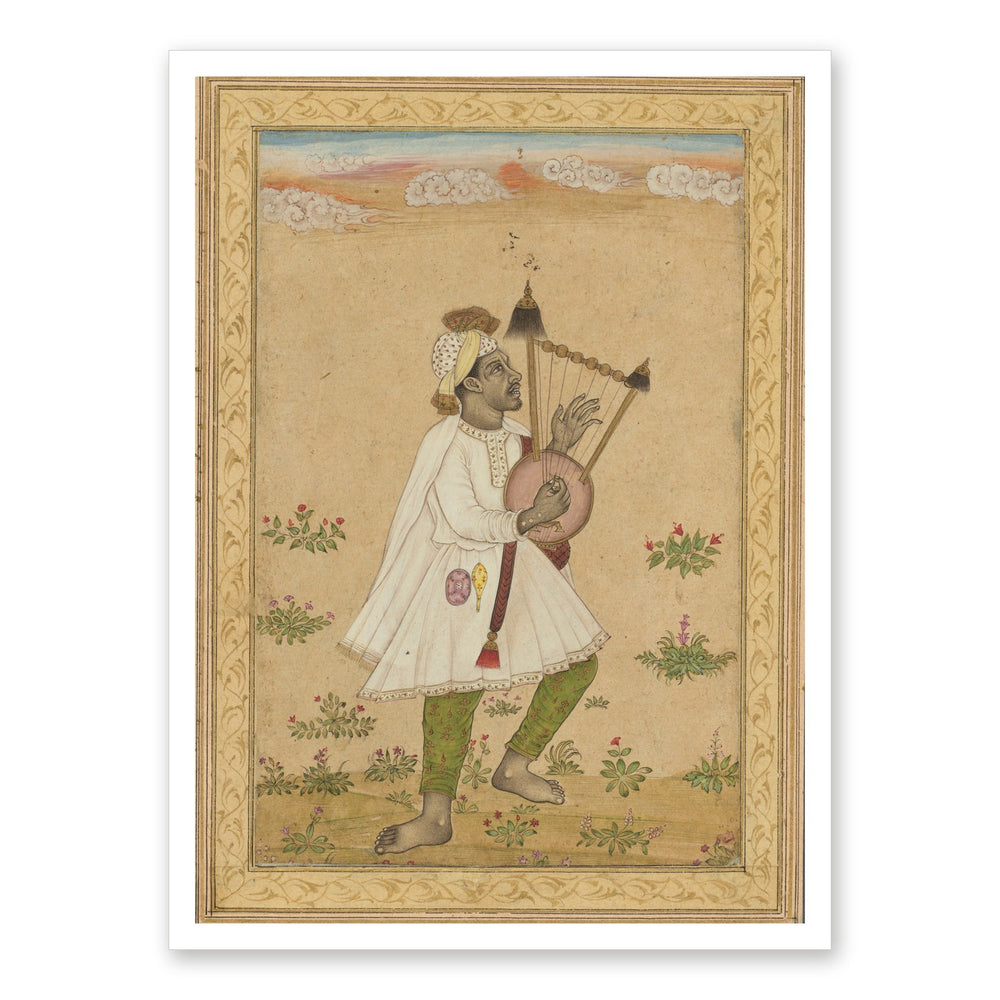An African Lyre Player — Restored Deccan Wall Art — view 7