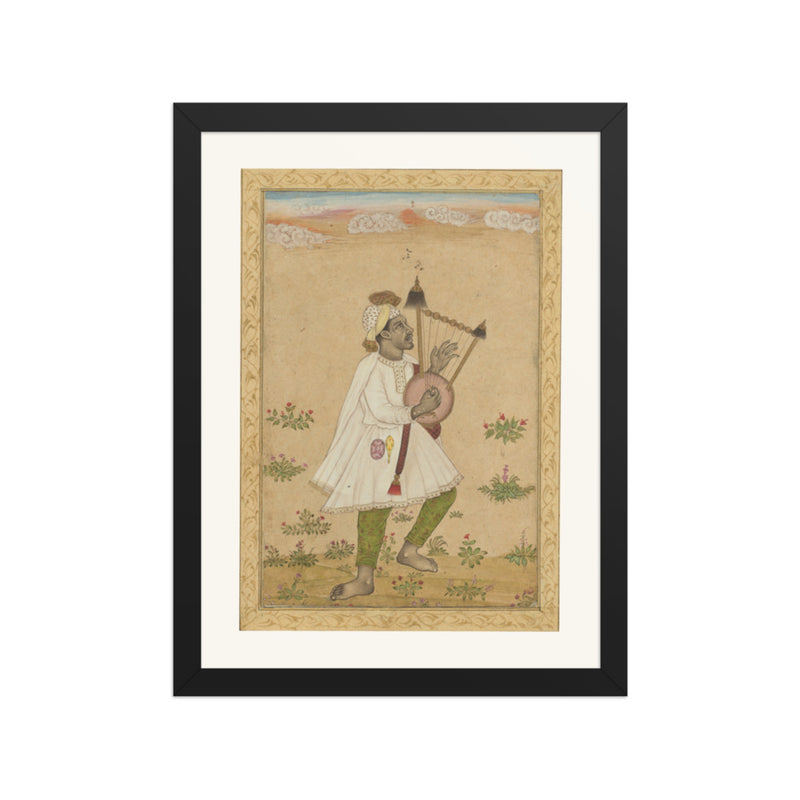 An African Lyre Player — Restored Deccan Wall Art