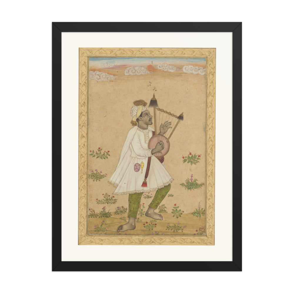 An African Lyre Player — Restored Deccan Wall Art — view 4
