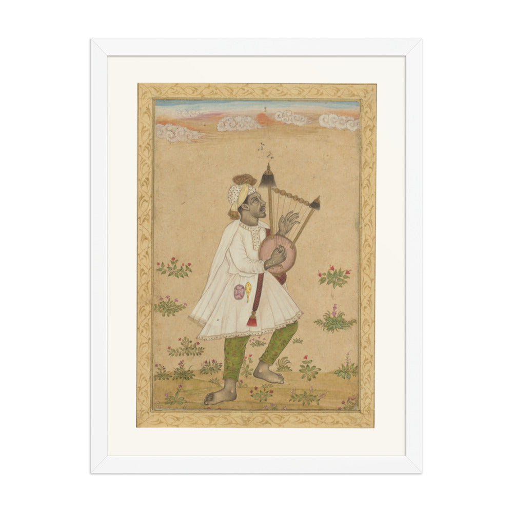 An African Lyre Player — Restored Deccan Wall Art — view 6