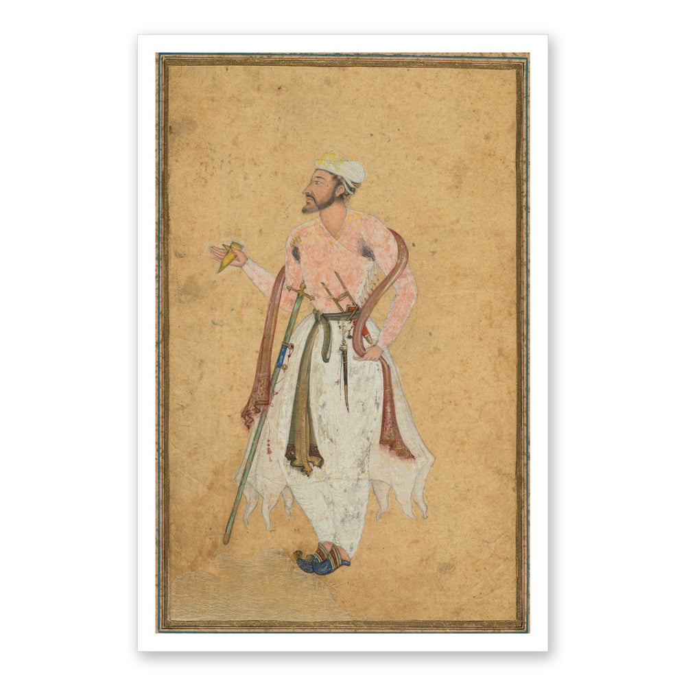 A Mughal courtier — Restored Mughal Wall Art — view 7