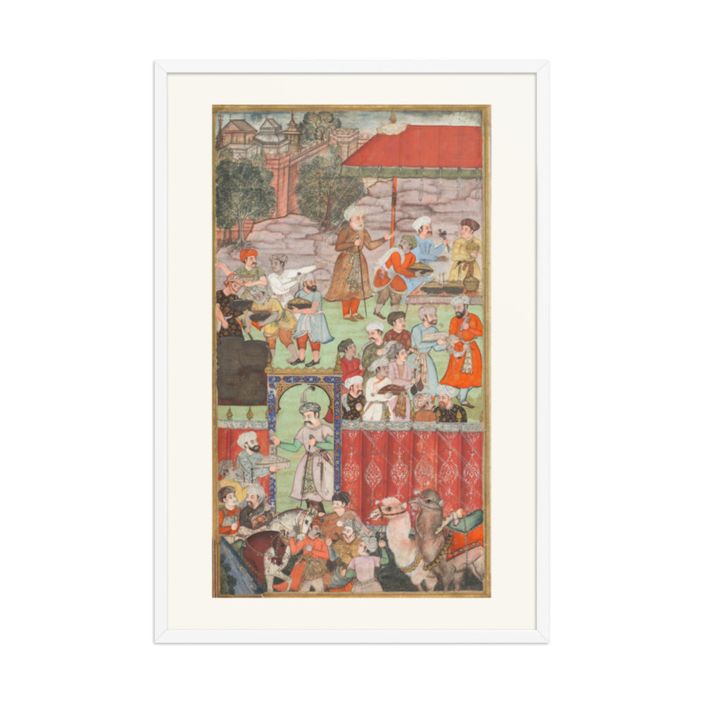 A Feast for Babur at Ghazni, by Basavana, from a Babur-nama — Restored Mughal Wall Art — view 10