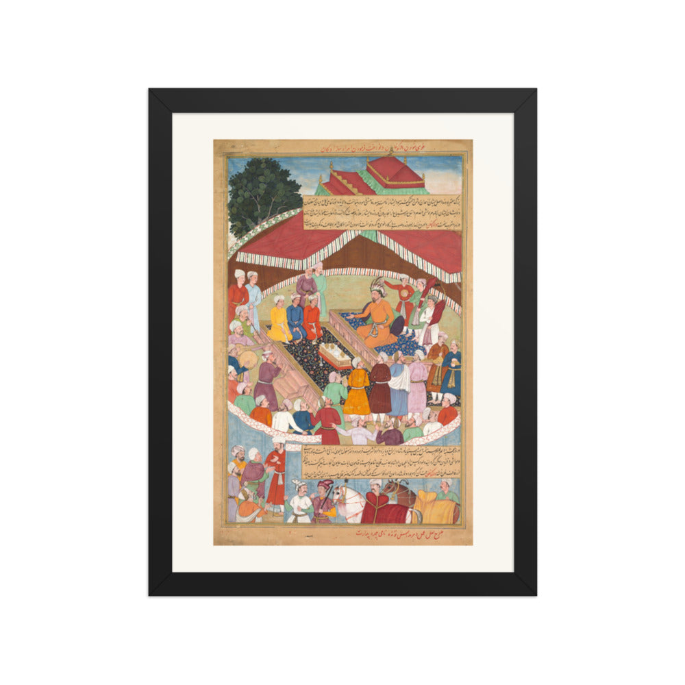 Hulagu Khan's Feast, by Lal and Dharam Das — Chingiz-nama | Restored Mughal Wall Art — view 2