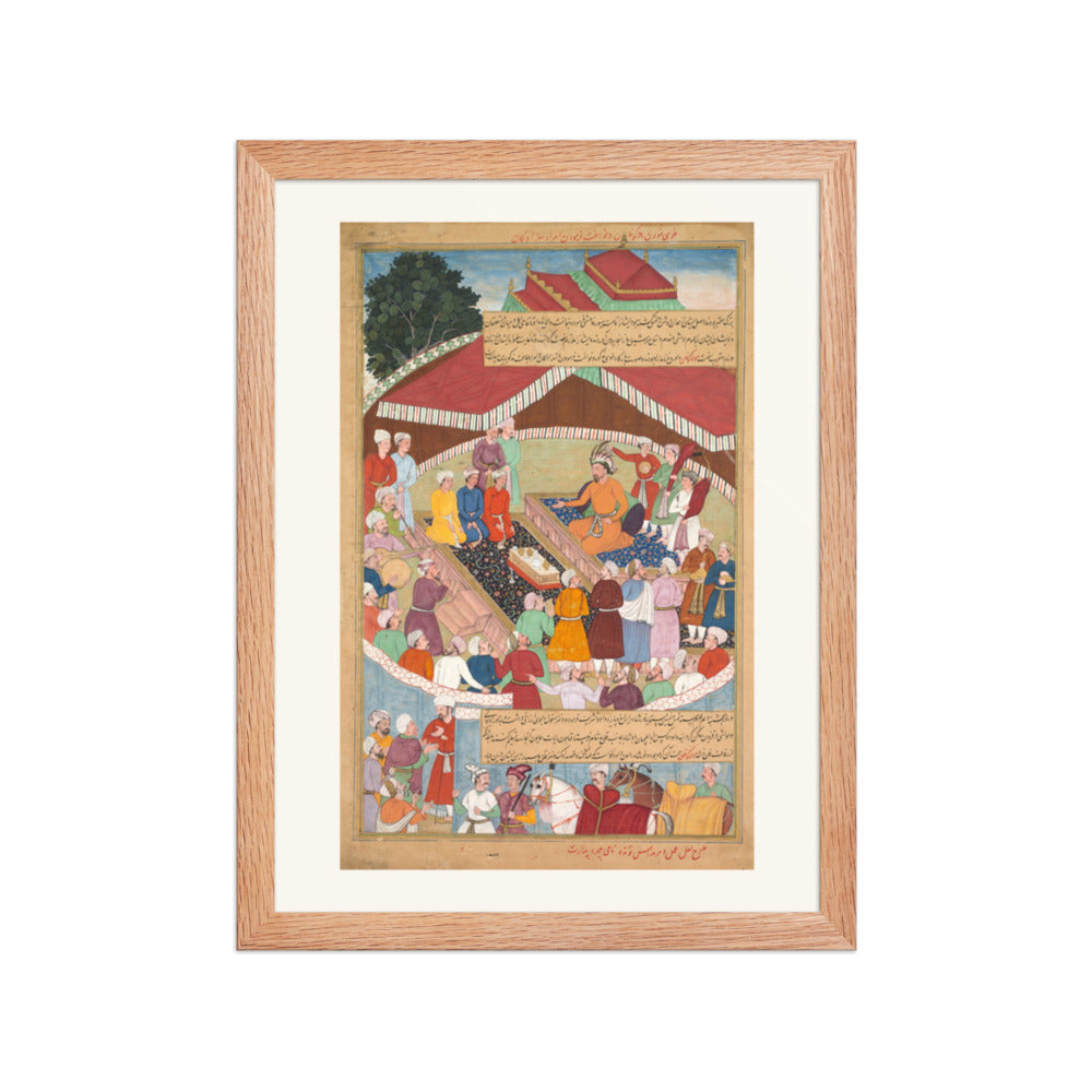 Hulagu Khan's Feast, by Lal and Dharam Das — Chingiz-nama | Restored Mughal Wall Art — view 4