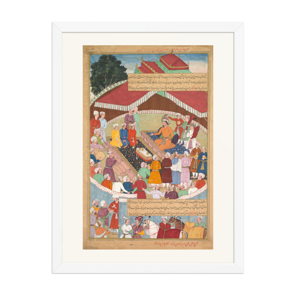 Hulagu Khan's Feast, by Lal and Dharam Das — Chingiz-nama | Restored Mughal Wall Art — view 5