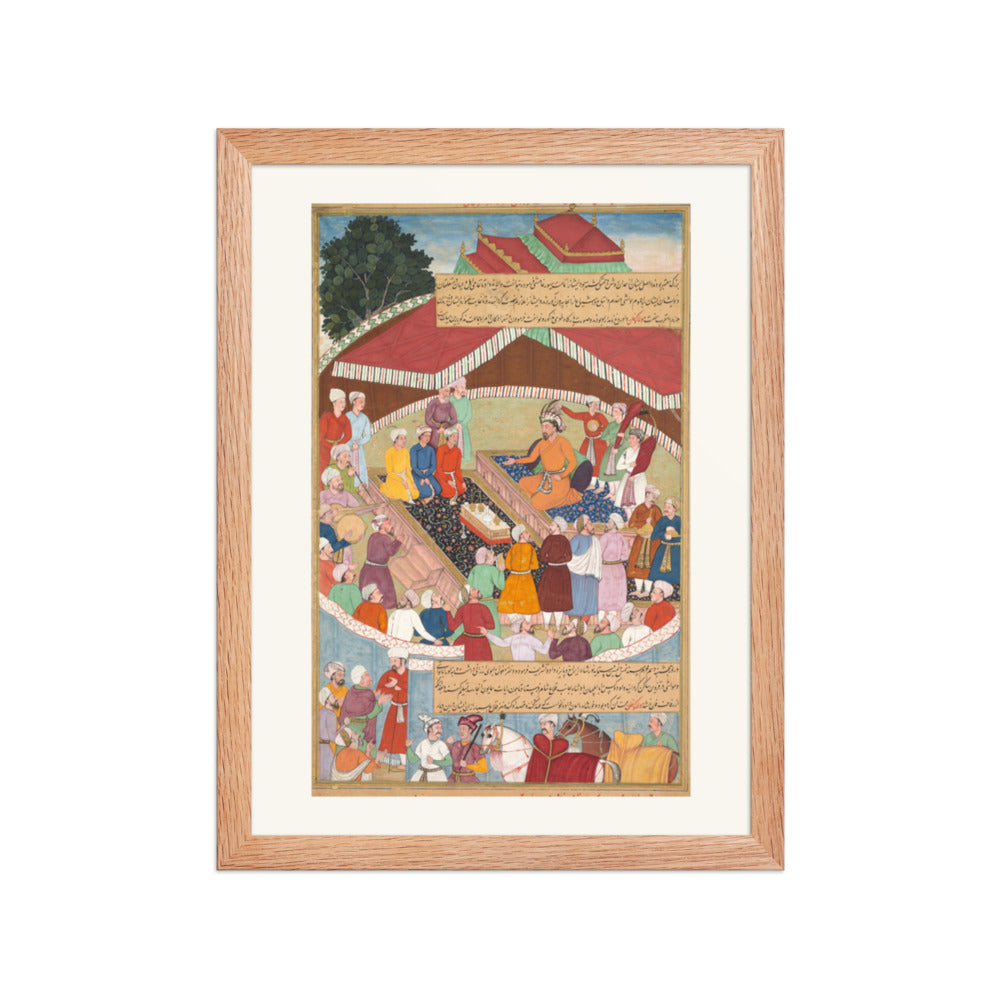 Hulagu Khan's Feast, by Lal and Dharam Das — Chingiz-nama | Restored Mughal Wall Art — view 2