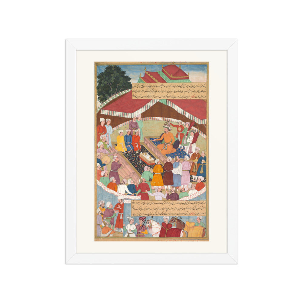 Hulagu Khan's Feast, by Lal and Dharam Das — Chingiz-nama | Restored Mughal Wall Art — view 3