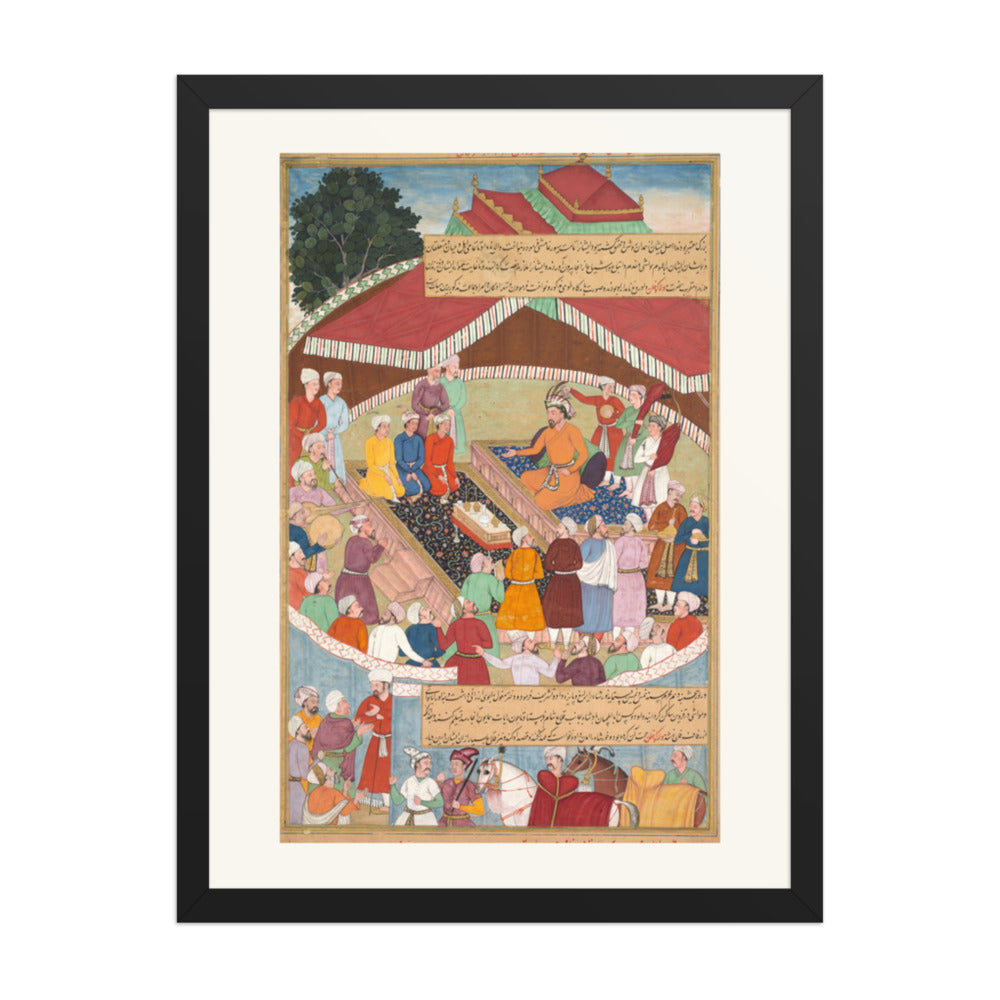 Hulagu Khan's Feast, by Lal and Dharam Das — Chingiz-nama | Restored Mughal Wall Art — view 4