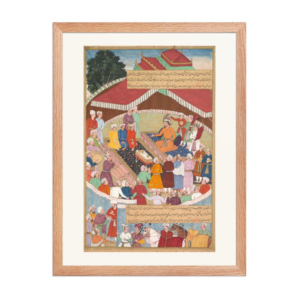 Hulagu Khan's Feast, by Lal and Dharam Das — Chingiz-nama | Restored Mughal Wall Art — view 5