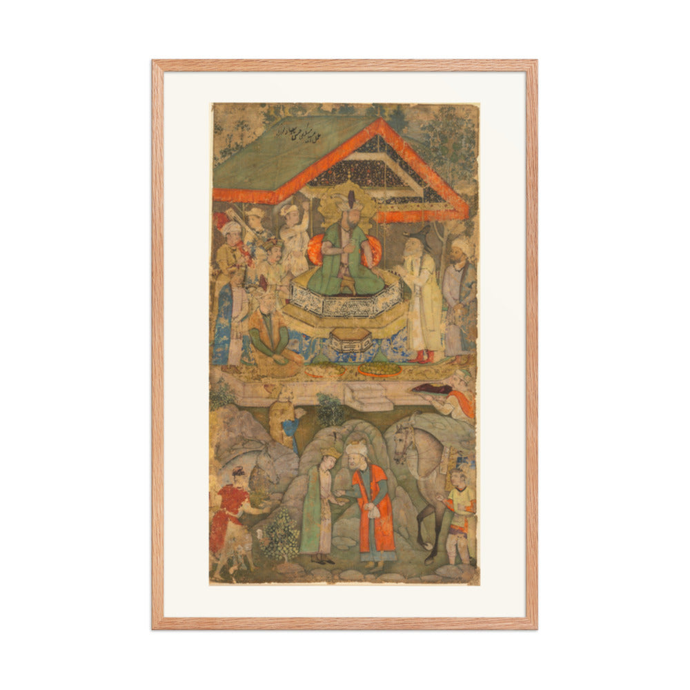 An Ambassador before Humayun, by Miskin — Restored Mughal Wall Art — view 9