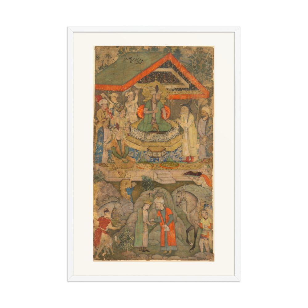 An Ambassador before Humayun, by Miskin — Restored Mughal Wall Art — view 10